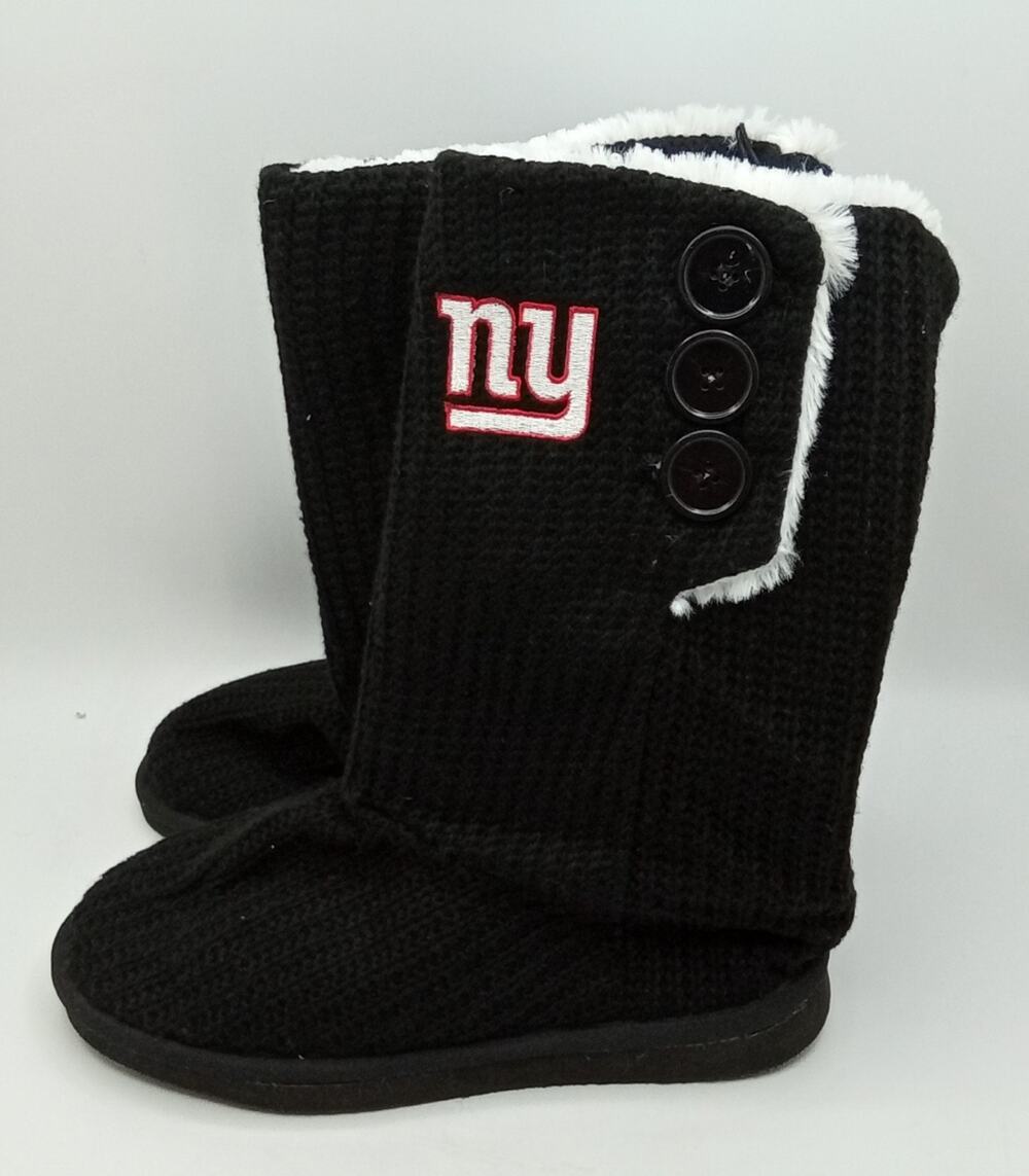 New York Giants Foco Knit Button High Boot Slipper Women's Size Large 9-10